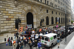 Remember Sandy: Defund Climate Chaos!" rally and march at the Federal Reserve Bank of New York on October 29, 2021