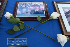 USCG Sector New York  
20th Remembrance Ceremony
Sector New York
Ft Wadsworth
Staten Island, NY
Photographs by:  Mary DiBiase Blaich

Friday, September 10, 2021:  The Coast Guard held a 20th remembrance ceremony at the overlook in Ft Wadsworth at 8 am this morning.  They lost four of their own on 9/11:  Vincent G Danz, Jeffery A Palazzo, Gilbert F Granados; and Gregory R Sikorsky.  Three were Reservists and one an Auxiliary member of the USCG.
The ceremony began with a muster; followed by the arrival of officials.  There was an observation of morning colors and two USCG aircraft performed a flyover.  The invocation was read by Captain Thomas J Walcott, Chaplain of the USCG; a welcome was rendered by Captain Zeita Merchant, Commander, USCG Sector Nre York.  Remarks were by Rear Admiral Michael H Day; and an introduction by Rear Admiral Thomas Jj Allan Jr . Remarks were given by Admiral Karl L. Schultz, Commandant, USCG.  Taps followed the service.
