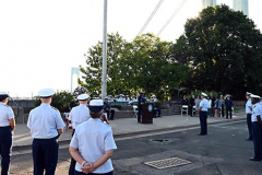 USCG Sector New York  
20th Remembrance Ceremony
Sector New York
Ft Wadsworth
Staten Island, NY
Photographs by:  Mary DiBiase Blaich

Friday, September 10, 2021:  The Coast Guard held a 20th remembrance ceremony at the overlook in Ft Wadsworth at 8 am this morning.  They lost four of their own on 9/11:  Vincent G Danz, Jeffery A Palazzo, Gilbert F Granados; and Gregory R Sikorsky.  Three were Reservists and one an Auxiliary member of the USCG.
The ceremony began with a muster; followed by the arrival of officials.  There was an observation of morning colors and two USCG aircraft performed a flyover.  The invocation was read by Captain Thomas J Walcott, Chaplain of the USCG; a welcome was rendered by Captain Zeita Merchant, Commander, USCG Sector Nre York.  Remarks were by Rear Admiral Michael H Day; and an introduction by Rear Admiral Thomas Jj Allan Jr . Remarks were given by Admiral Karl L. Schultz, Commandant, USCG.  Taps followed the service.