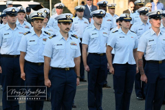 USCG Sector New York  
20th Remembrance Ceremony
Sector New York
Ft Wadsworth
Staten Island, NY
Photographs by:  Mary DiBiase Blaich

Friday, September 10, 2021:  The Coast Guard held a 20th remembrance ceremony at the overlook in Ft Wadsworth at 8 am this morning.  They lost four of their own on 9/11:  Vincent G Danz, Jeffery A Palazzo, Gilbert F Granados; and Gregory R Sikorsky.  Three were Reservists and one an Auxiliary member of the USCG.
The ceremony began with a muster; followed by the arrival of officials.  There was an observation of morning colors and two USCG aircraft performed a flyover.  The invocation was read by Captain Thomas J Walcott, Chaplain of the USCG; a welcome was rendered by Captain Zeita Merchant, Commander, USCG Sector Nre York.  Remarks were by Rear Admiral Michael H Day; and an introduction by Rear Admiral Thomas Jj Allan Jr . Remarks were given by Admiral Karl L. Schultz, Commandant, USCG.  Taps followed the service.