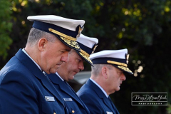 USCG Sector New York  
20th Remembrance Ceremony
Sector New York
Ft Wadsworth
Staten Island, NY
Photographs by:  Mary DiBiase Blaich

Friday, September 10, 2021:  The Coast Guard held a 20th remembrance ceremony at the overlook in Ft Wadsworth at 8 am this morning.  They lost four of their own on 9/11:  Vincent G Danz, Jeffery A Palazzo, Gilbert F Granados; and Gregory R Sikorsky.  Three were Reservists and one an Auxiliary member of the USCG.
The ceremony began with a muster; followed by the arrival of officials.  There was an observation of morning colors and two USCG aircraft performed a flyover.  The invocation was read by Captain Thomas J Walcott, Chaplain of the USCG; a welcome was rendered by Captain Zeita Merchant, Commander, USCG Sector Nre York.  Remarks were by Rear Admiral Michael H Day; and an introduction by Rear Admiral Thomas Jj Allan Jr . Remarks were given by Admiral Karl L. Schultz, Commandant, USCG.  Taps followed the service.