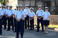 USCG Sector New York  
20th Remembrance Ceremony
Sector New York
Ft Wadsworth
Staten Island, NY
Photographs by:  Mary DiBiase Blaich

Friday, September 10, 2021:  The Coast Guard held a 20th remembrance ceremony at the overlook in Ft Wadsworth at 8 am this morning.  They lost four of their own on 9/11:  Vincent G Danz, Jeffery A Palazzo, Gilbert F Granados; and Gregory R Sikorsky.  Three were Reservists and one an Auxiliary member of the USCG.
The ceremony began with a muster; followed by the arrival of officials.  There was an observation of morning colors and two USCG aircraft performed a flyover.  The invocation was read by Captain Thomas J Walcott, Chaplain of the USCG; a welcome was rendered by Captain Zeita Merchant, Commander, USCG Sector Nre York.  Remarks were by Rear Admiral Michael H Day; and an introduction by Rear Admiral Thomas Jj Allan Jr . Remarks were given by Admiral Karl L. Schultz, Commandant, USCG.  Taps followed the service.