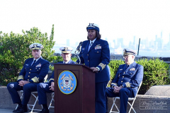 USCG Sector New York  
20th Remembrance Ceremony
Sector New York
Ft Wadsworth
Staten Island, NY
Photographs by:  Mary DiBiase Blaich

Friday, September 10, 2021:  The Coast Guard held a 20th remembrance ceremony at the overlook in Ft Wadsworth at 8 am this morning.  They lost four of their own on 9/11:  Vincent G Danz, Jeffery A Palazzo, Gilbert F Granados; and Gregory R Sikorsky.  Three were Reservists and one an Auxiliary member of the USCG.
The ceremony began with a muster; followed by the arrival of officials.  There was an observation of morning colors and two USCG aircraft performed a flyover.  The invocation was read by Captain Thomas J Walcott, Chaplain of the USCG; a welcome was rendered by Captain Zeita Merchant, Commander, USCG Sector Nre York.  Remarks were by Rear Admiral Michael H Day; and an introduction by Rear Admiral Thomas Jj Allan Jr . Remarks were given by Admiral Karl L. Schultz, Commandant, USCG.  Taps followed the service.