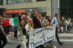 Cong. Tom Suozzi (D, Long Island) was one of many Italian-American politicians marching along Fifth Avenue