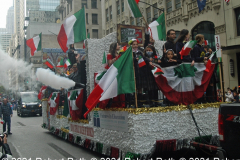 Children from the Roman Catholic Diocese of Brooklyn show off their Italian flags in one of many floats.
