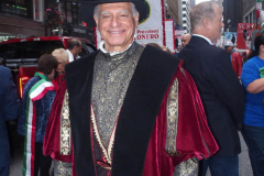 New York,  77th Columbus Day Parade returns to New York City. after it was cancelled last year due to Covid. Marchers and Bands walk up 5th ave.