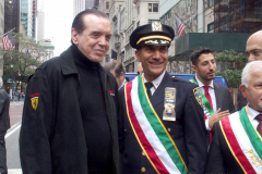 New York,  77th Columbus Day Parade returns to New York City. after it was cancelled last year due to Covid. Marchers and Bands walk up 5th ave.  chazz Palminteri