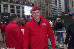 New York,  77th Columbus Day Parade returns to New York City. after it was cancelled last year due to Covid. Marchers and Bands walk up 5th ave.   NYC Mayorial candidate Curtis Sliwa Founder of the Guardian Angels