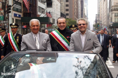 New York,  77th Columbus Day Parade returns to New York City. after it was cancelled last year due to Covid. Marchers and Bands walk up 5th ave. Chazz Palminteri