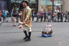 New York,  77th Columbus Day Parade returns to New York City. after it was cancelled last year due to Covid. Marchers and Bands walk up 5th ave.