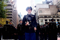 New York,  77th Columbus Day Parade returns to New York City. after it was cancelled last year due to Covid. Marchers and Bands walk up 5th ave.