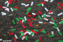 New York,  77th Columbus Day Parade returns to New York City. after it was cancelled last year due to Covid. Marchers and Bands walk up 5th ave.