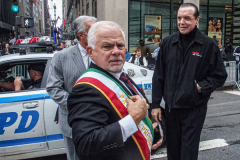 Actor "Chazz" Palminteri arrives at the beginning of the line in Midtown, Manhattan, NYC.

The annual Columbus Parade in NYC took place on between 42nd and 72nd on 5th avenue again this year, after last year’s COVID hiatus, attracting thousands of spectators to watch. The festivities were filled with an abundance of floats and key figure participants in the iconic parade also known as;  “US’s biggest Italian-American Heritage Parade.” 
President Biden also commemorated both today as both Columbus Day and National Indigenous Day.     (C) Bianca Otero. NYC. October 10, 2021.