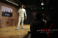 Michael getting ready to make the audience laugh at Star Stand Up Comedy Show hosted by the Broadway Comedy Club on 25 Jan 2022 located at 318 W. 53rd St New York, NY 10019.