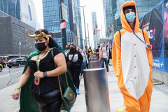 Fans go to the COMCON at the Javits center in Manhattan, NYC after a one year hiatus due to COVID. An estimated 100,000 attendees from all over the US and world have come to adorn their favorite characters and get up-to-date on their favorite COMCON interests. (C) Bianca Otero. October 09, 2021