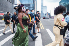 Fans go to the COMCON at the Javits center in Manhattan, NYC after a one year hiatus due to COVID. An estimated 100,000 attendees from all over the US and world have come to adorn their favorite characters and get up-to-date on their favorite COMCON interests. (C) Bianca Otero. October 09, 2021