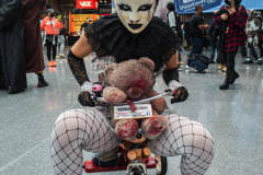 Fans go to the COMCON at the Javits center in Manhattan, NYC after a one year hiatus due to COVID. An estimated 100,000 attendees from all over the US and world have come to adorn their favorite characters and get up-to-date on their favorite COMCON interests. (C) Bianca Otero. October 09, 2021