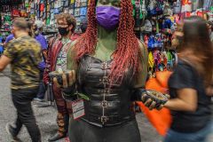 Fans go to the COMCON at the Javits center in Manhattan, NYC after a one year hiatus due to COVID. An estimated 100,000 attendees from all over the US and world have come to adorn their favorite characters and get up-to-date on their favorite COMCON interests. (C) Bianca Otero. October 09, 2021
