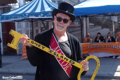 April 2, 2022  New York,  Coney Island Opening Day.for Luna Park Amusement rides Unofficial start to summer, kids and families enjoy the beautiful weather and enjoy the rides.
Dick Zigun unofficial mayor of Coney Island