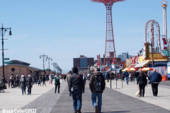 April 2, 2022  New York,  Coney Island Opening Day.for Luna Park Amusement rides Unofficial start to summer, kids and families enjoy the beautiful weather and enjoy the rides