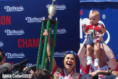 July 4  2022  NEW YORK  
Nathan's Famous Fourth of July International Hot Dog Eating Contest held at the corner of Surf ave. and Stillwell ave. where the original Nathan's Hot Dog stand opened over a hundred years ago.