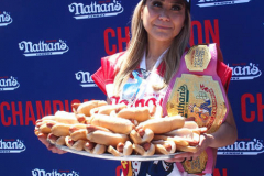 July 4  2022  NEW YORK  
Nathan's Famous Fourth of July International Hot Dog Eating Contest held at the corner of Surf ave. and Stillwell ave. where the original Nathan's Hot Dog stand opened over a hundred years ago.