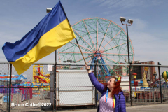March 19, 2022  New York,  Coney Island
 Hands off Ukraine! /???? ????? ?? ???????!
 LGBTIQ  Russian - Speaking Americans group sponsored a march against Russia on the Coney Island Boardwalk." we are going to march in solidarity with Ukraine. We are going to show our position on the matter as a Ukrainian and Russian-speaking diaspora in New York. Today we are all Ukrainians. Glory to Ukraine!"