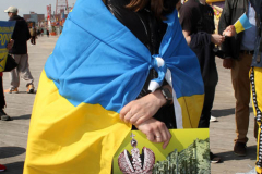 March 19, 2022  New York,  Coney Island
 Hands off Ukraine! /???? ????? ?? ???????!
 LGBTIQ  Russian - Speaking Americans group sponsored a march against Russia on the Coney Island Boardwalk." we are going to march in solidarity with Ukraine. We are going to show our position on the matter as a Ukrainian and Russian-speaking diaspora in New York. Today we are all Ukrainians. Glory to Ukraine!"