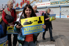March 19, 2022  New York,  Coney Island
 Hands off Ukraine! /???? ????? ?? ???????!
 LGBTIQ  Russian - Speaking Americans group sponsored a march against Russia on the Coney Island Boardwalk." we are going to march in solidarity with Ukraine. We are going to show our position on the matter as a Ukrainian and Russian-speaking diaspora in New York. Today we are all Ukrainians. Glory to Ukraine!"