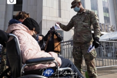 The National Guard at Yankee Stadium today helping people sign up as the site opened up as a Covid Vaccine Mega Site.