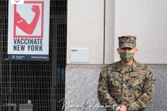 The National Guard at Yankee Stadium today helping people sign up as the site opened up as a Covid Vaccine Mega Site.