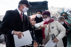 Mayor Bill de Blasio at Yankee Stadium as the site opened as a COVID-19 vaccination site. “For one day only, I will declare myself a Yankee fan,” he said, as he urged all those who live in the Bronx to get vaccinated and handed out information to people on the street.