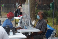 Covid pop up testing center sets up in one of the Brooklyn neighborhoods that has a rising number of positive Covid patients . N.Y.C. Health and Hospitals sends out teams to test residents in the neighborhoods to try and curb the spread of Covid. Text "Covid Test" to 855-48 for locations. They are located for this week Monday to Friday 10am -5pm at Avenue V and Brown Street near the Herman Dolgin Park.