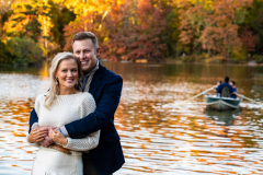 A couple enjoy the late afternoon sun in Central Park as they celebrate their engagement 11/10/21.