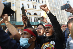 New York Taxi Workers Alliance victory party outside City Hall on November 9, 2021. 

Photos by Susan Watts