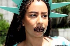 Cuban Americans Rally in front of the United Nations building in New York City. Protestors cover themselves in blood to protest the Human rights violations on the cuban people.