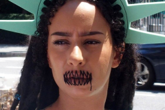 Cuban Americans Rally in front of the United Nations building in New York City. Protestors cover themselves in blood to protest the Human rights violations on the cuban people.