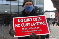 New York- Professional Staff Congress (PSC) had a Rally and March to protest the City University
of New York's budget process.  P.S.C.union president Barbara Bowen spoke at the rally as well as New York City politicians.
