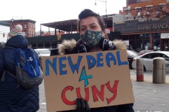 New York- Professional Staff Congress (PSC) had a Rally and March to protest the City University
of New York's budget process.  P.S.C.union president Barbara Bowen spoke at the rally as well as New York City politicians.