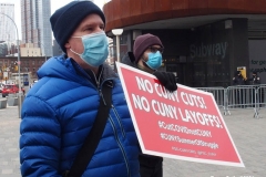 New York- Professional Staff Congress (PSC) had a Rally and March to protest the City University
of New York's budget process.  P.S.C.union president Barbara Bowen spoke at the rally as well as New York City politicians.