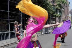 Dancers performing all manner of dance and dressed in all kinds of costumes participate in the 16th annual New York Dance Parade in Manhattan NY on May 21, 2022. The annual parade made its return after being cancelled due to the COVID-19 pandemic with the theme of "Back to the Streets." (Photo by Andrew Schwartz)