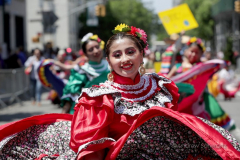 Dancers performing all manner of dance and dressed in all kinds of costumes participate in the 16th annual New York Dance Parade in Manhattan NY on May 21, 2022. The annual parade made its return after being cancelled due to the COVID-19 pandemic with the theme of "Back to the Streets." (Photo by Andrew Schwartz)