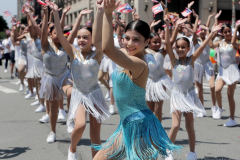 Dancers performing all manner of dance and dressed in all kinds of costumes participate in the 16th annual New York Dance Parade in Manhattan NY on May 21, 2022. The annual parade made its return after being cancelled due to the COVID-19 pandemic with the theme of "Back to the Streets." (Photo by Andrew Schwartz)