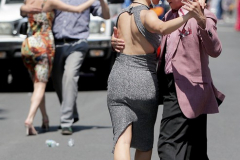 Tango dancers perform during the 16th annual New York Dance Parade in Manhattan NY on May 21, 2022. The annual parade made its return after being cancelled due to the COVID-19 pandemic with the theme of "Back to the Streets."  (Photo by Andrew Schwartz)