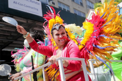 Dancers performing all manner of dance and dressed in all kinds of costumes participate in the 16th annual New York Dance Parade in Manhattan NY on May 21, 2022. The annual parade made its return after being cancelled due to the COVID-19 pandemic with the theme of "Back to the Streets." (Photo by Andrew Schwartz)