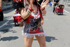 Dancers performing all manner of dance and dressed in all kinds of costumes participate in the 16th annual New York Dance Parade in Manhattan NY on May 21, 2022. The annual parade made its return after being cancelled due to the COVID-19 pandemic with the theme of "Back to the Streets." (Photo by Andrew Schwartz)