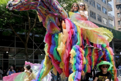 Dancers performing all manner of dance and dressed in all kinds of costumes participate in the 16th annual New York Dance Parade in Manhattan NY on May 21, 2022. The annual parade made its return after being cancelled due to the COVID-19 pandemic with the theme of "Back to the Streets." (Photo by Andrew Schwartz)