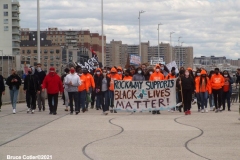NEW YORK - Daunte Wright march on the Far Rockaway Boardwalk. Members of the Community march on the Boardwalk to protest the shooting and Killing of Daunte Wright.