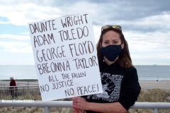NEW YORK - Daunte Wright march on the Far Rockaway Boardwalk. Members of the Community march on the Boardwalk to protest the shooting and Killing of Daunte Wright.