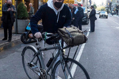 Following A Bike Ride Down Broadway,
Senator Chuck Schumer and David Byrne, Actor/Musician and star of "American Utopia" on Broadway Celebrate the Return of Live Music and Broadway on 08 Nov 2021